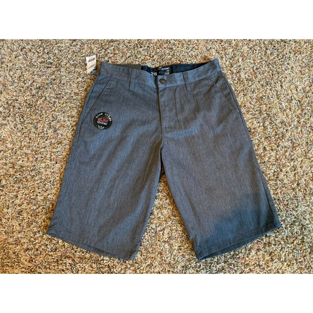 NEW! NWT Tilly's BLUE CROWN Slim Chino Gray Shorts